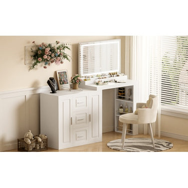 Dressing Table With 3 Drawers And 2 Cabinets